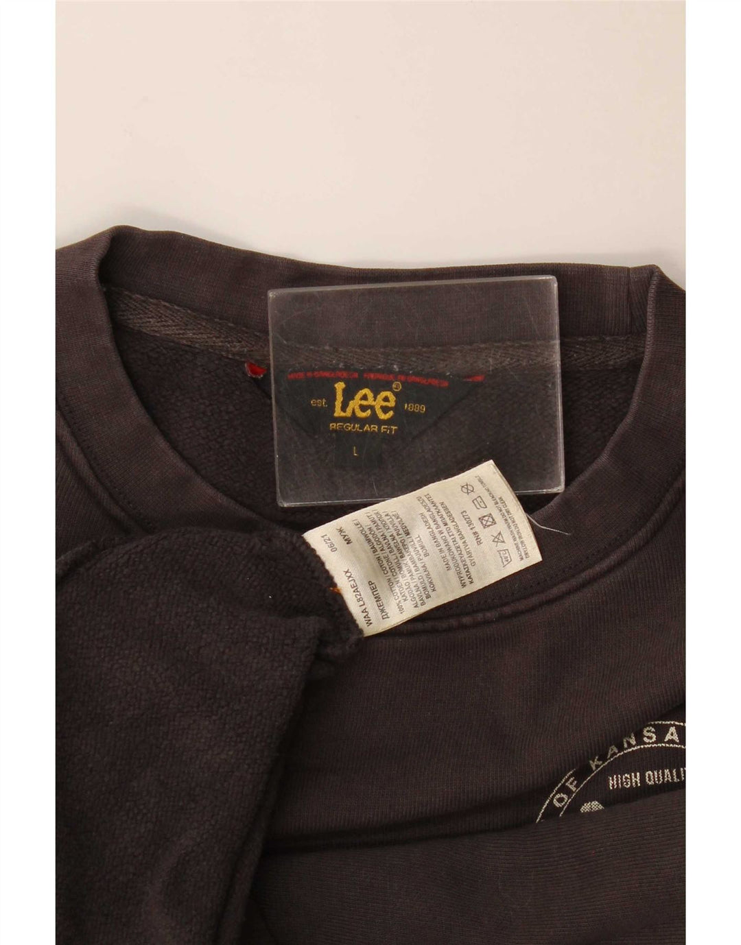 Lee Herre Regular Fit Sweatshirt Jumper Large Grå Bomuld
