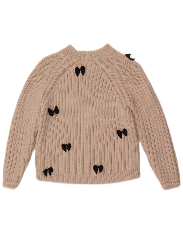 Zara Girls Turtle Neck Jumper Sweater 9-10 år Beige Akryl