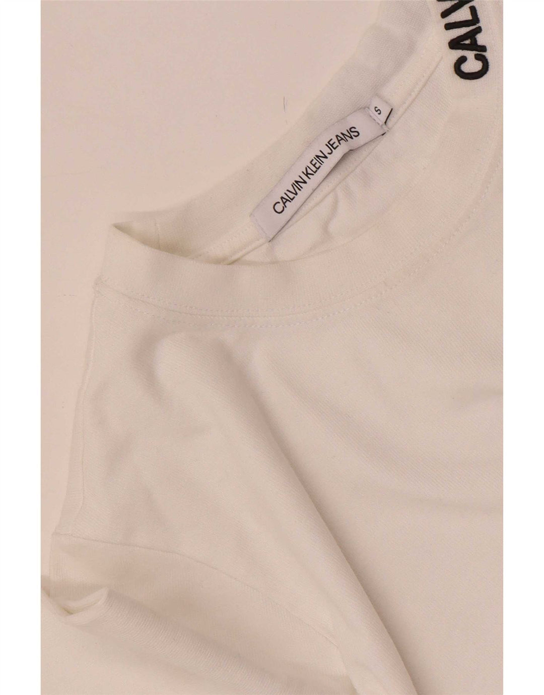 Calvin Klein Jeans Dame Top Langærmet UK 10 Small White