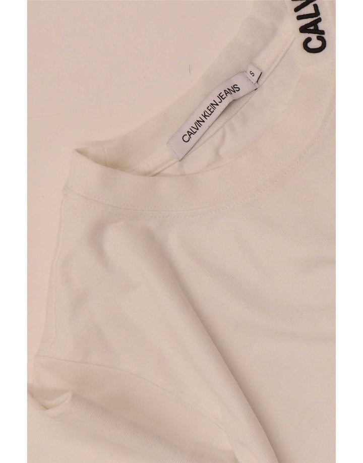 Calvin Klein Jeans Dame Top Langærmet UK 10 Small White