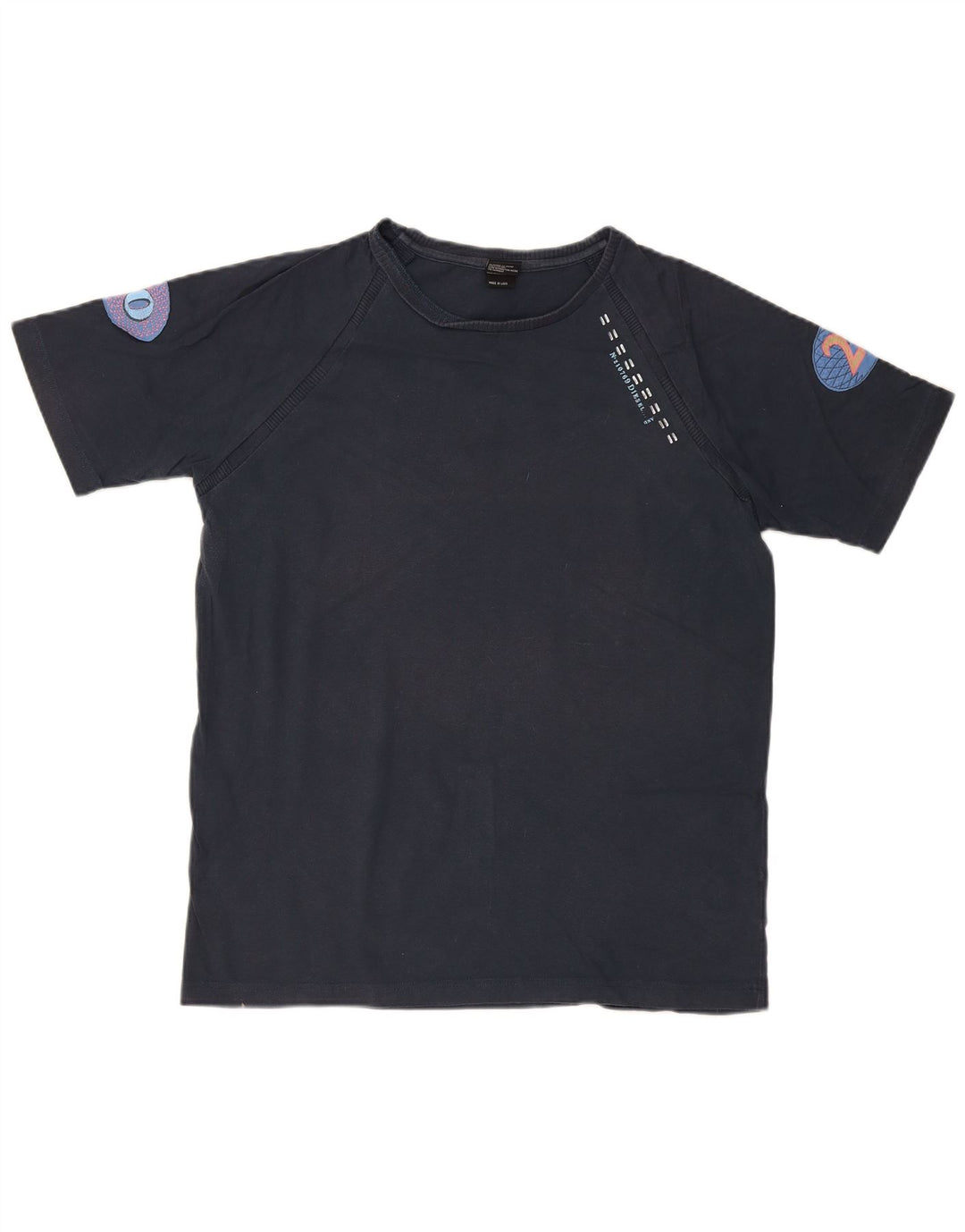 DIESEL Herre grafisk T-shirt top XL marineblå