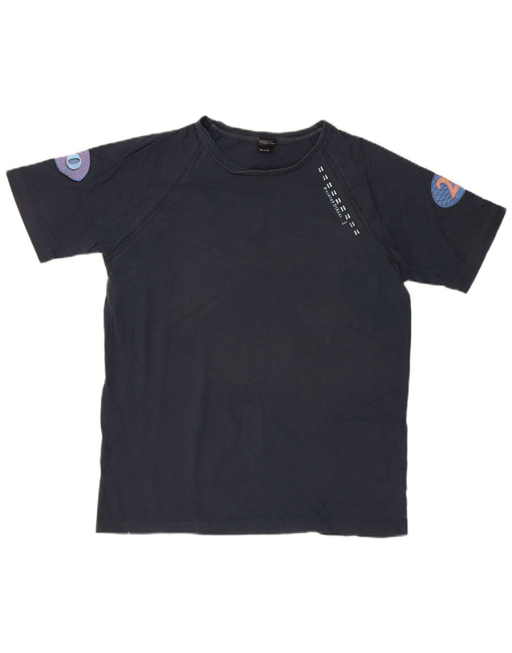 DIESEL Herre grafisk T-shirt top XL marineblå