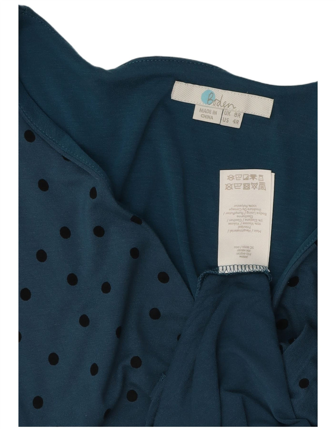 BODEN Langærmet maxikjole til kvinder UK 8 Small Blue Polka Dot Viscose