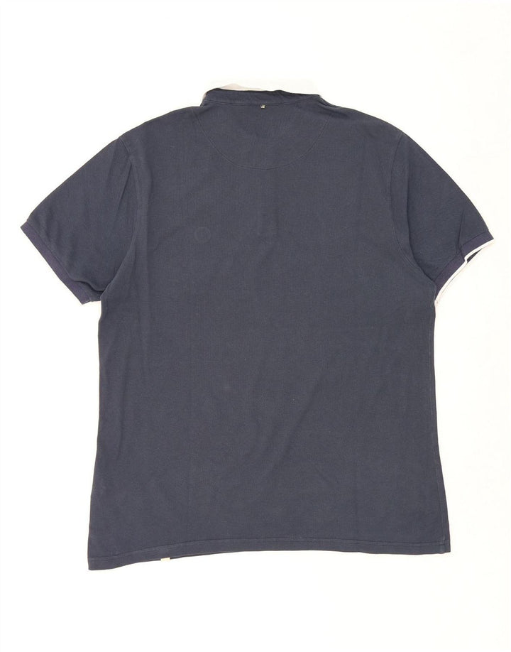 PRETTY GREEN Mens Polo Shirt Size 5 Large Navy Blue Cotton Vintage Pretty Green and Second-Hand Pretty Green from Messina Hembry 