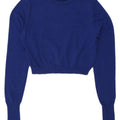 Zara Womens Crop Jumper Sweater UK 12 Medium Blue