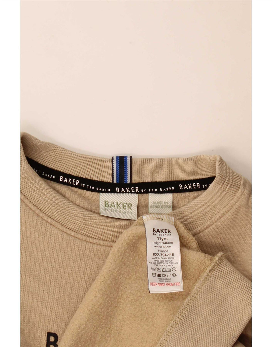 Ted Baker Boys Grafisk Sweatshirt Jumper 10-11 år Beige Bomuld