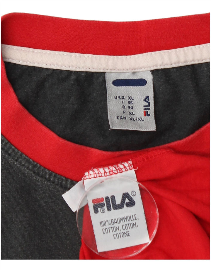 FILA Herrevest Top XL Rød Colourblock Cotton Sports
