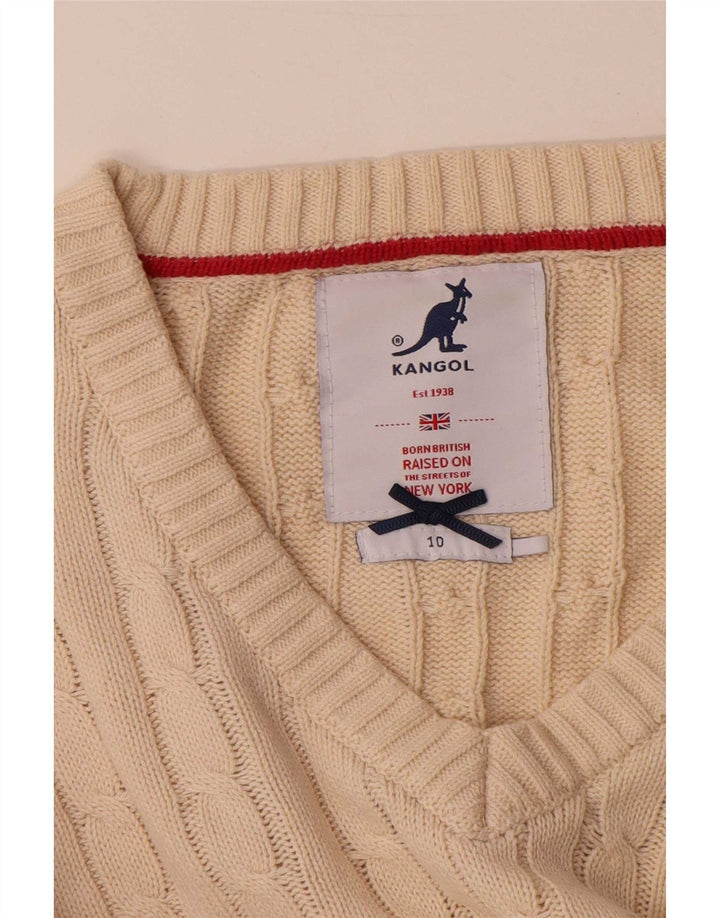 Kangol Dame V-hals sweater UK 10 Small Beige