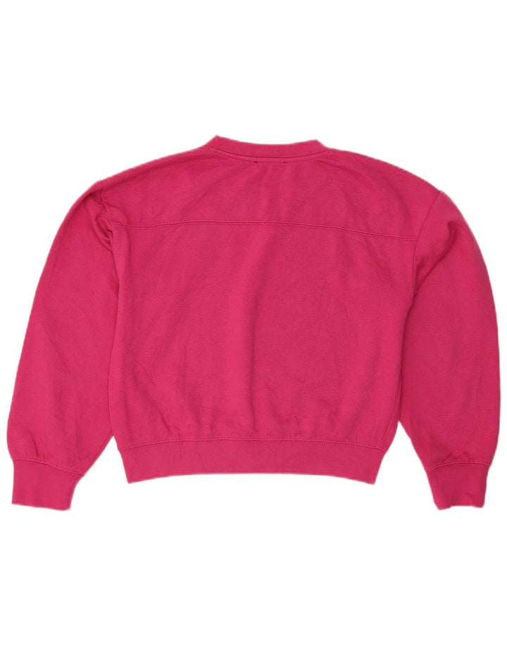 Zara Womens Crop Oversized Sweatshirt Jumper UK 10 Small Pink