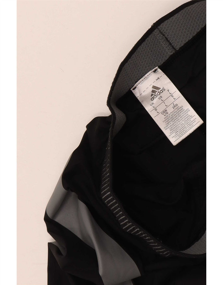 Adidas Herre Tech Fit Crop Leggings Large Black Colourblock Polyamid