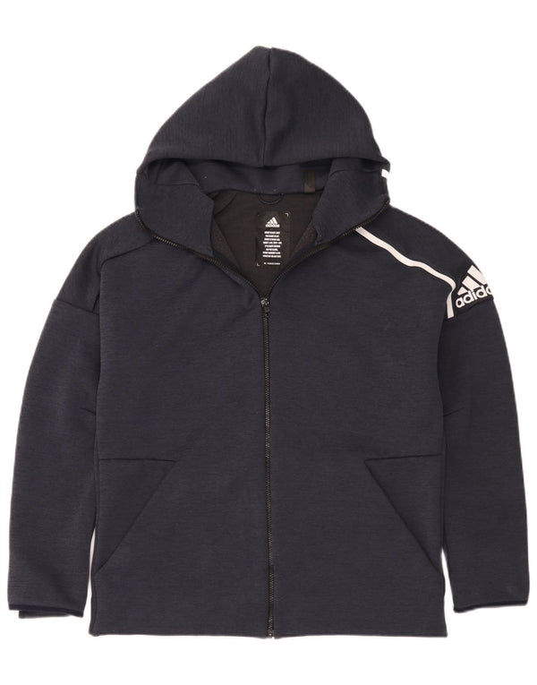 Adidas Herre grafisk træningsdragt med hætte, stor marineblå polyester