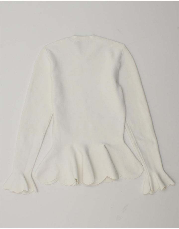 Ted Baker dame sweater med rund hals str. 0 2XS Hvid viskose