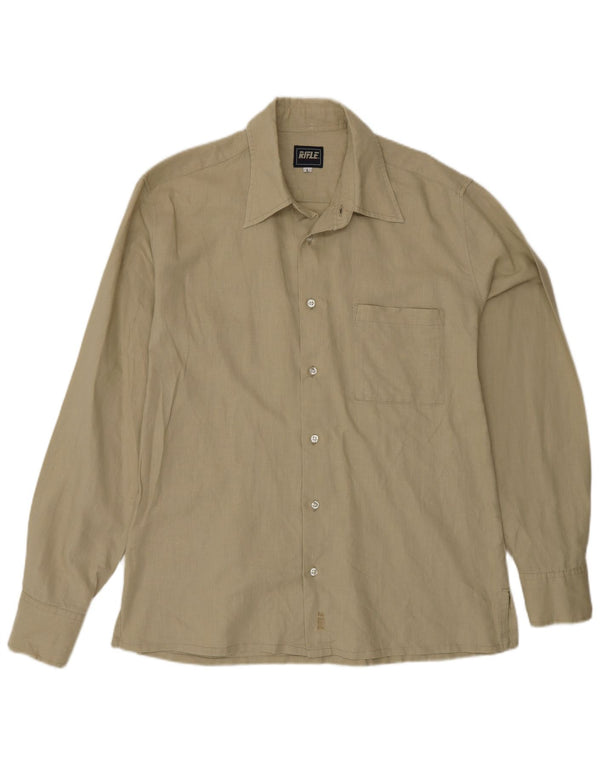 Rifle Herreskjorte Stor Beige Linned