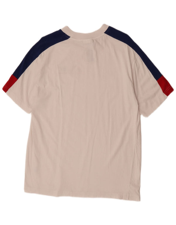 New Balance Herre T-shirt Top Medium White Colourblock Bomuld