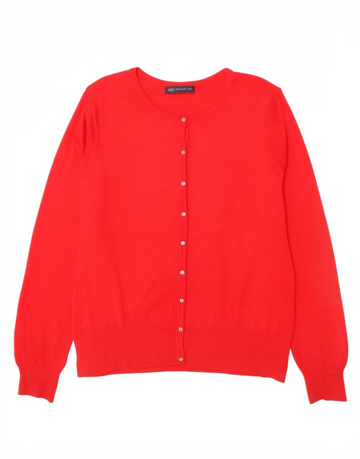 Marks & Spencer Dame Cardigan Sweater UK 14 Medium Red