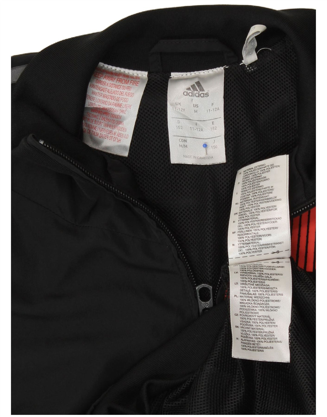 Adidas Boys Predator træningsdragt topjakke 11-12 år sort polyester