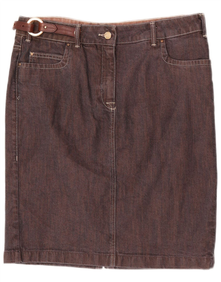 Trussardi Dame Denim Nederdel IT 46 Large W34 Brun Bomuld