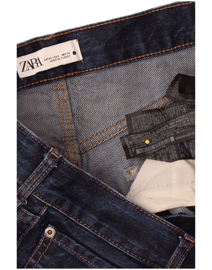 Zara Dame Straight Jeans EU 40 Medium W30 L33 Blå Bomuld