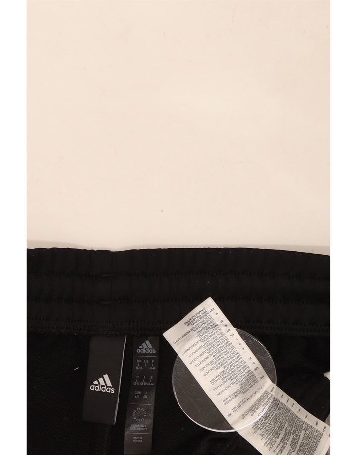 Adidas træningsdragtsbukser til kvinder UK 16/18 Large Black Colourblock Polyester