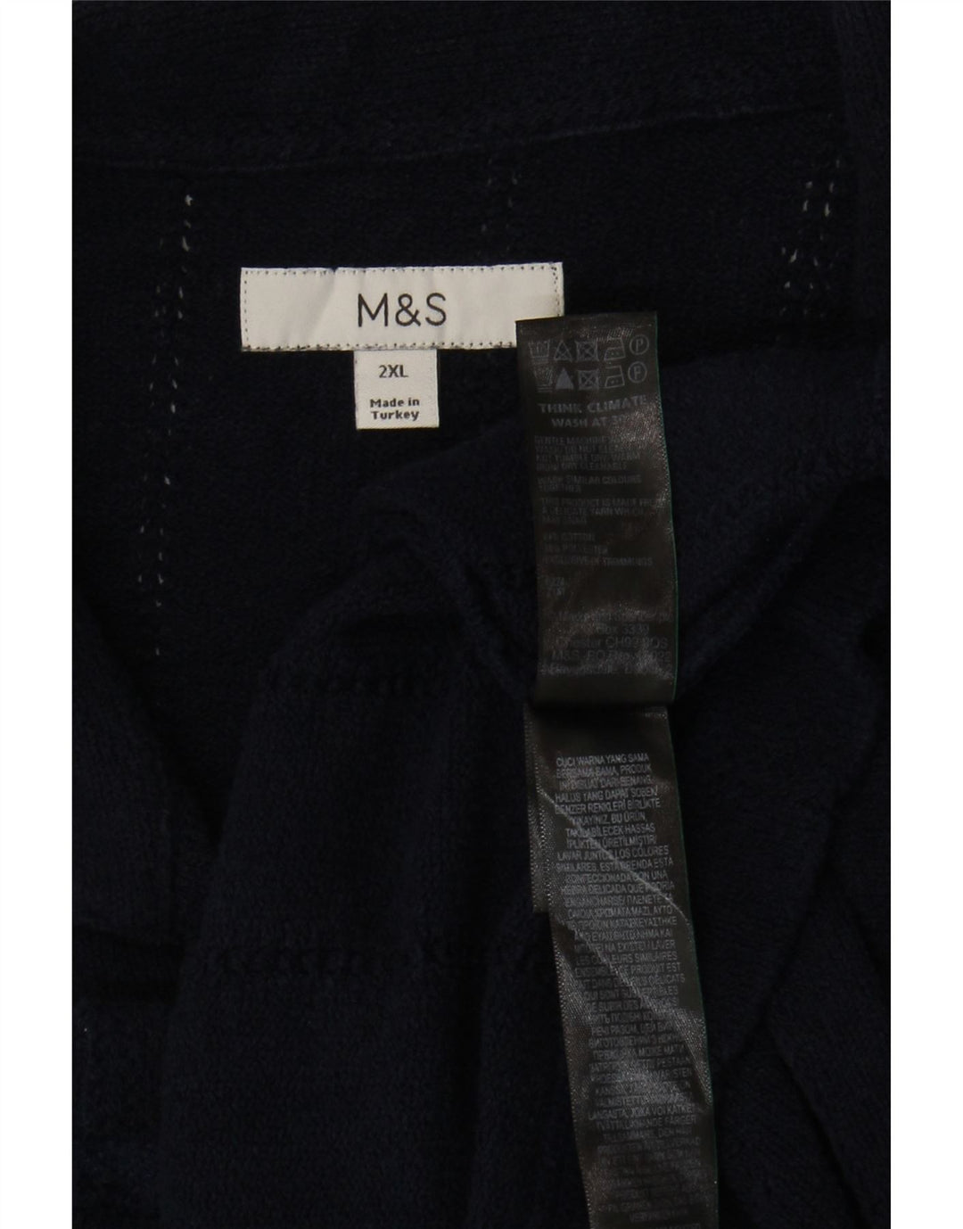 Marks & Spencer kortærmet herreskjorte 2XL marineblå bomuld