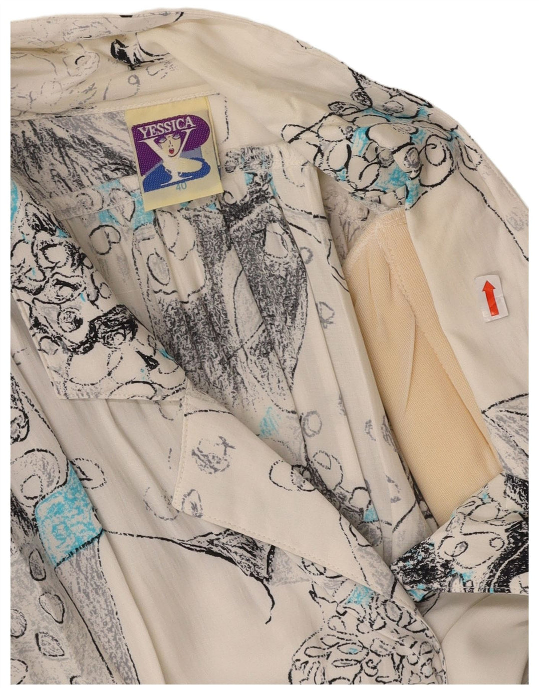 YESSICA Kvinders Oversized Abstrakt A-Line Kjole EU 40 Medium White