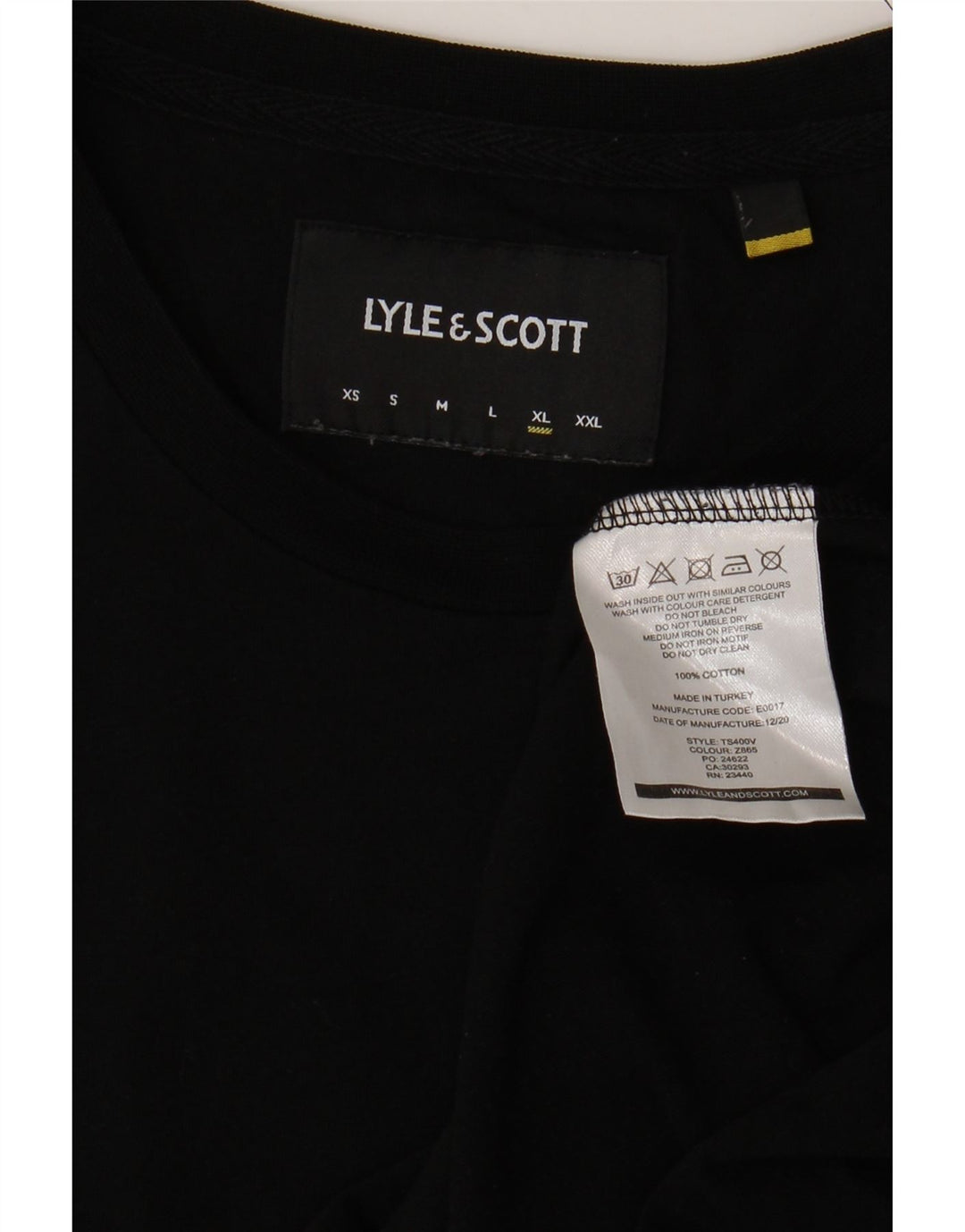 Lyle & Scott Herre T-Shirt Top XL Sort Bomuld
