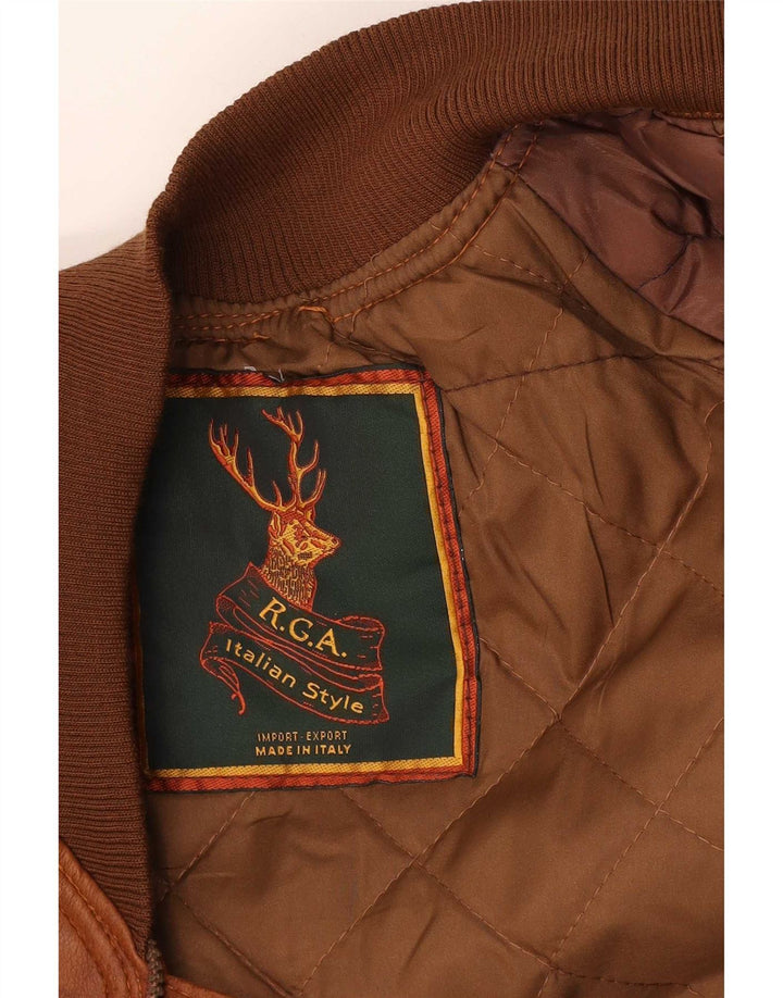 Vintage Herre Læderjakke UK 40 Stor Brun