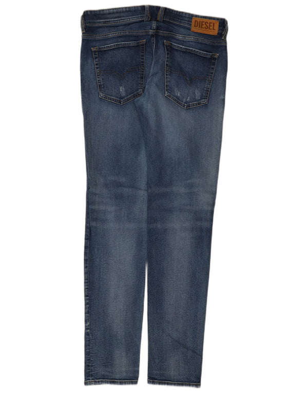 Diesel Mens Sleenker-x Slim Skinny Jeans W32 L32 Blue Cotton