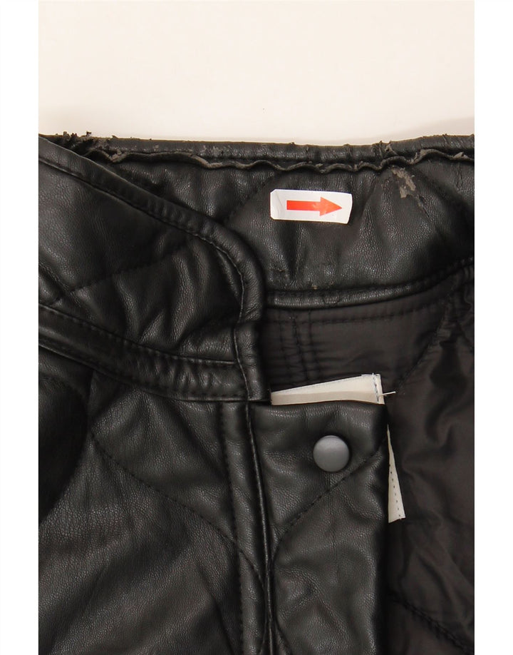 Zara Dame Oversized Quiltet Jakke UK 10 Lille Sort Polyester