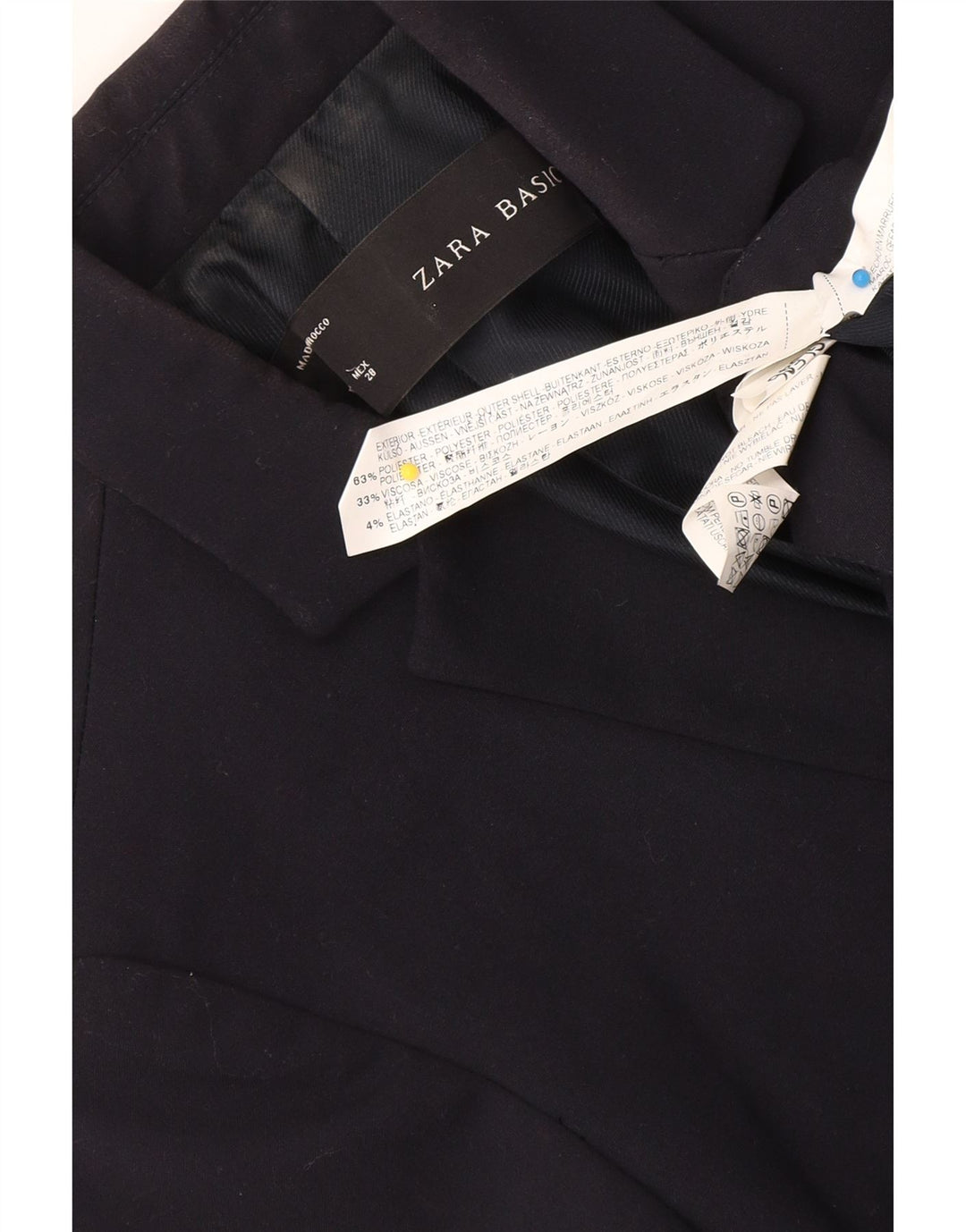Zara Dame 1 Knap Blazer Jacket UK 12 Medium Navy Blue Polyester