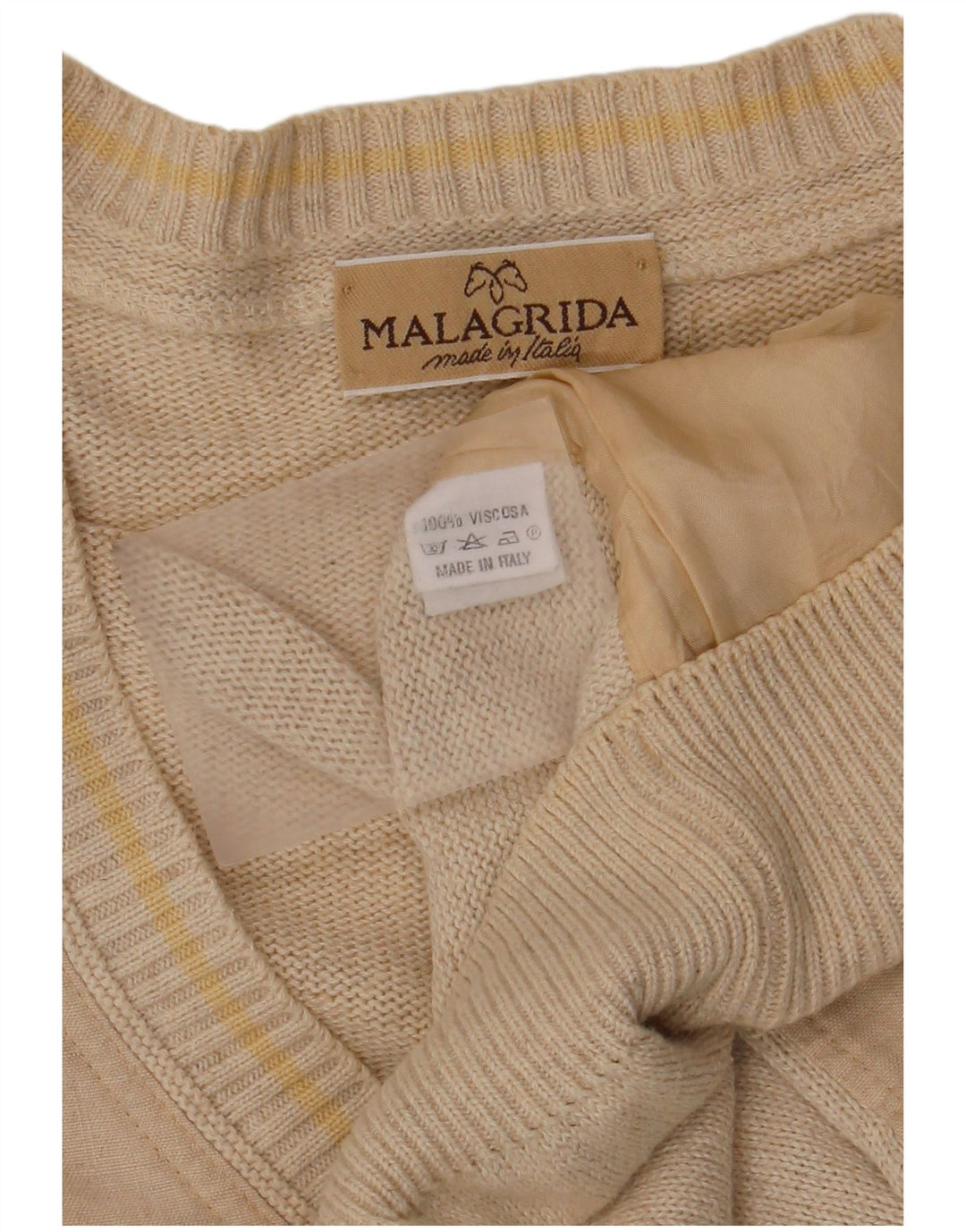 Malagrida Herre Cardigan Sweater Stor Beige Viscose