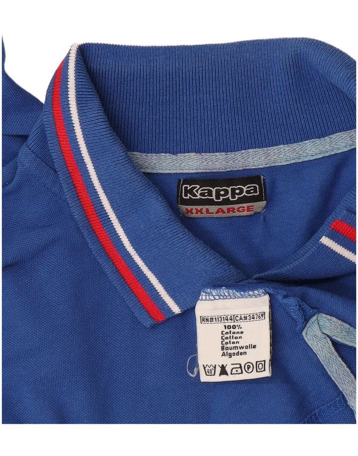 Kappa Langærmet Polo Shirt til mænd 2XL Blå Bomuld