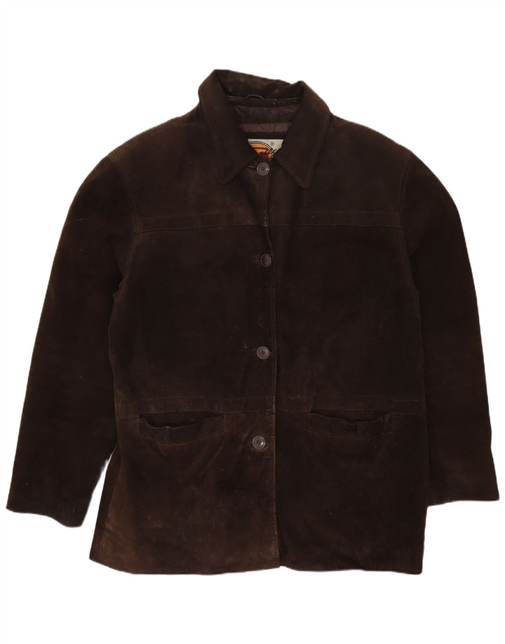 Gapelle Dame Oversized ruskindsjakke UK 10 Lille brunt læder