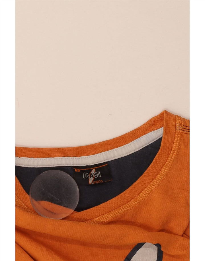 Maui and Sons Dame Grafisk T-Shirt Top UK 10 Small Orange Bomuld