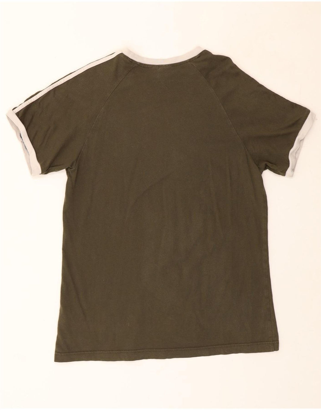 ADIDAS Mens T-Shirt Top Large Khaki Cotton Vintage Adidas and Second-Hand Adidas from Messina Hembry 
