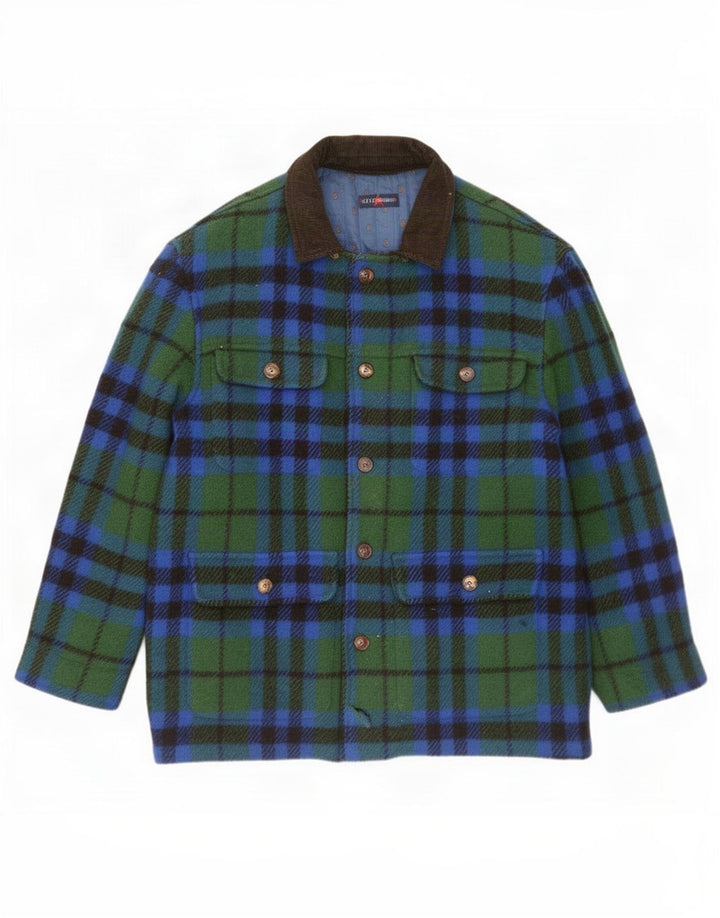 Les Copains Herre Utility Jacket IT 52 XL Grøn Plaid