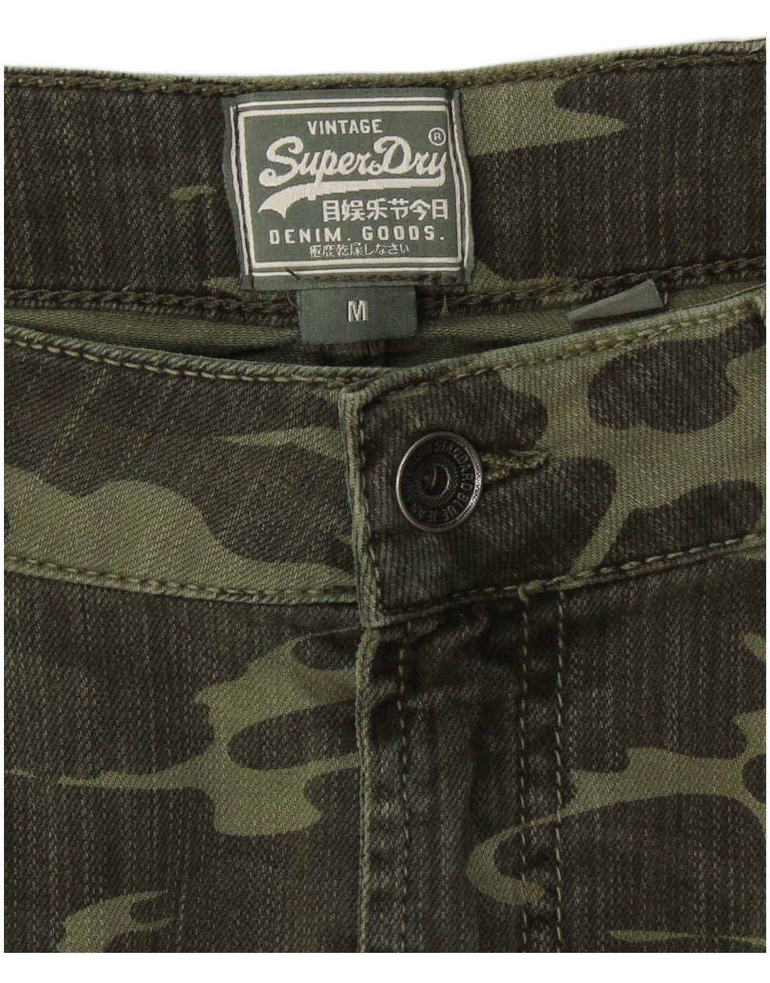 SUPERDRY Dame Mini Denim Nederdel Medium W30 Khaki Camouflage