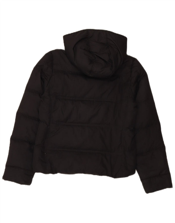 CHAMPION Womens Hooded Padded Jacket UK 14 Medium Black Polyester