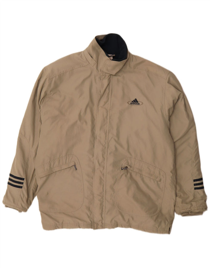Adidas Herre Windbreaker Jacket UK 42/44 Large Beige Colourblock Polyester