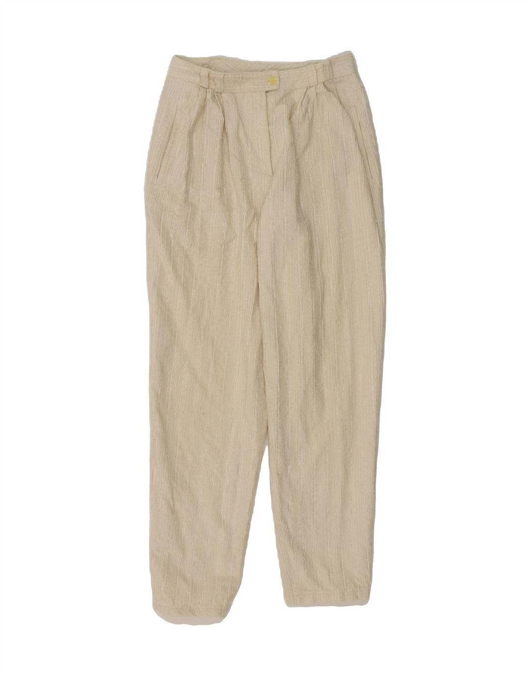 ROSNER Womens Pegged Corduroy Trousers IT 42 Medium W28 L30 Off White Vintage Rosner and Second-Hand Rosner from Messina Hembry 