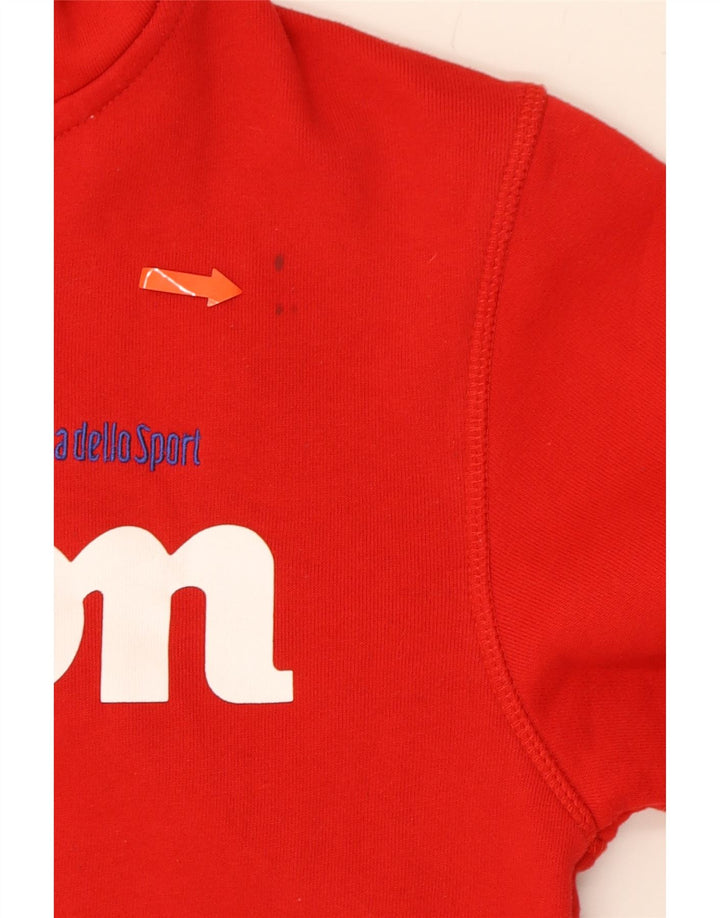 WILSON Mens Graphic Zip Hoodie Sweater Medium Red Cotton Vintage Wilson and Second-Hand Wilson from Messina Hembry 