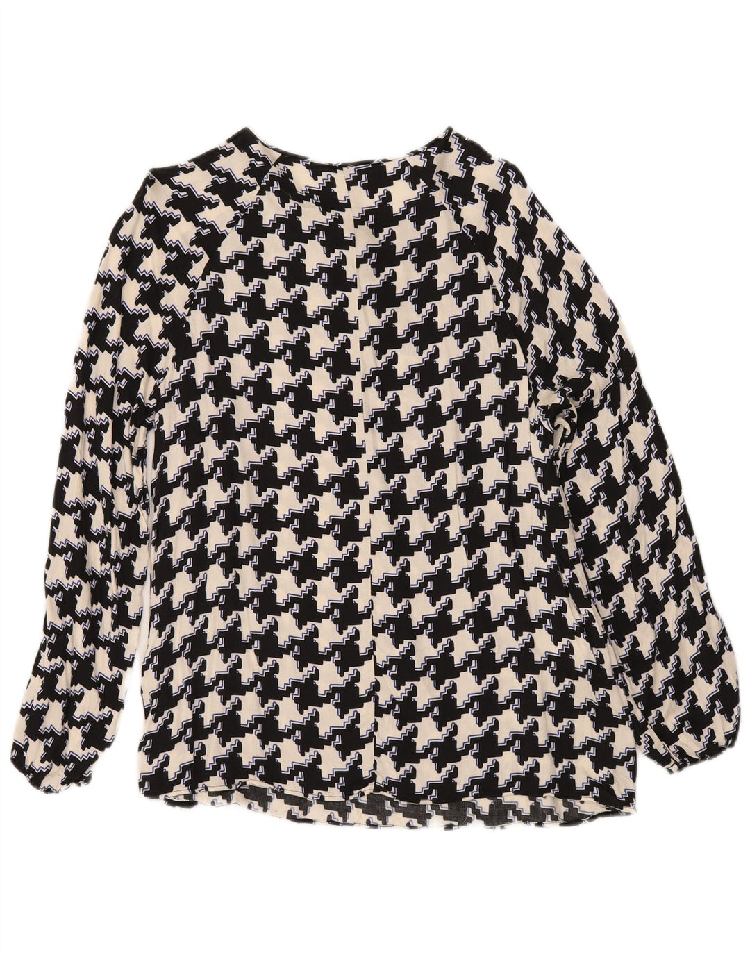 Fiorella Rubino Damebluse Top UK 14 Medium Black Houndstooth Viscose
