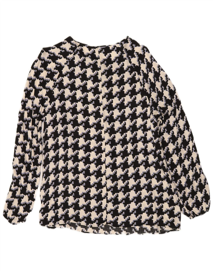 Fiorella Rubino Damebluse Top UK 14 Medium Black Houndstooth Viscose