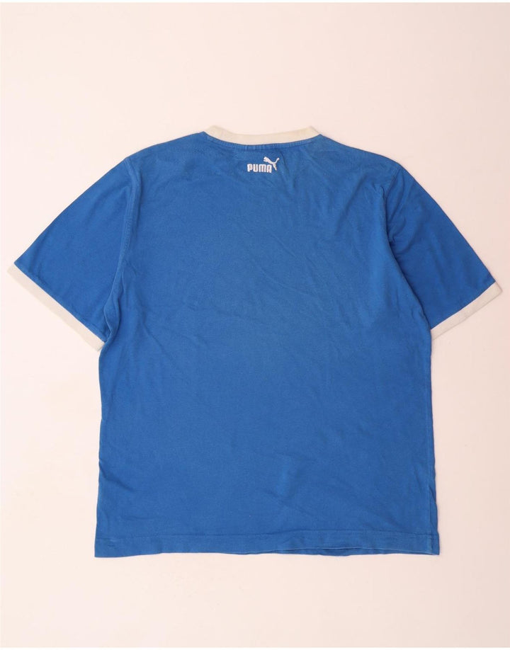 PUMA Grafisk T-shirt top til mænd XL Blå Colourblock