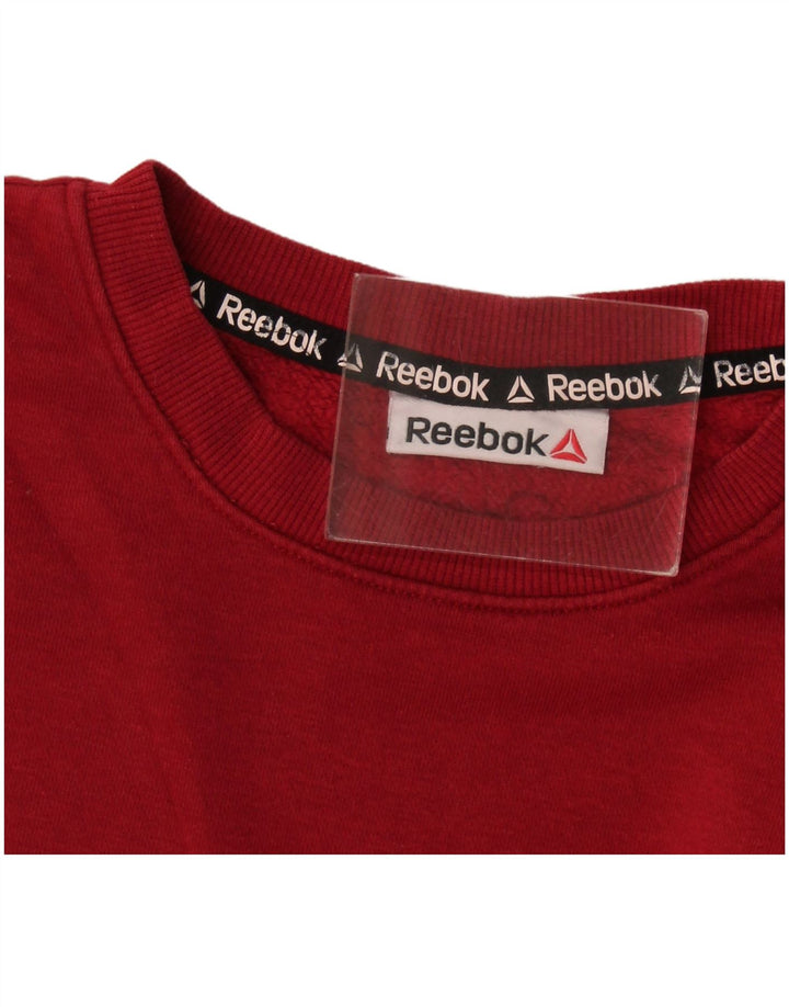 Reebok Herre Grafisk Sweatshirt Jumper Large Burgundy