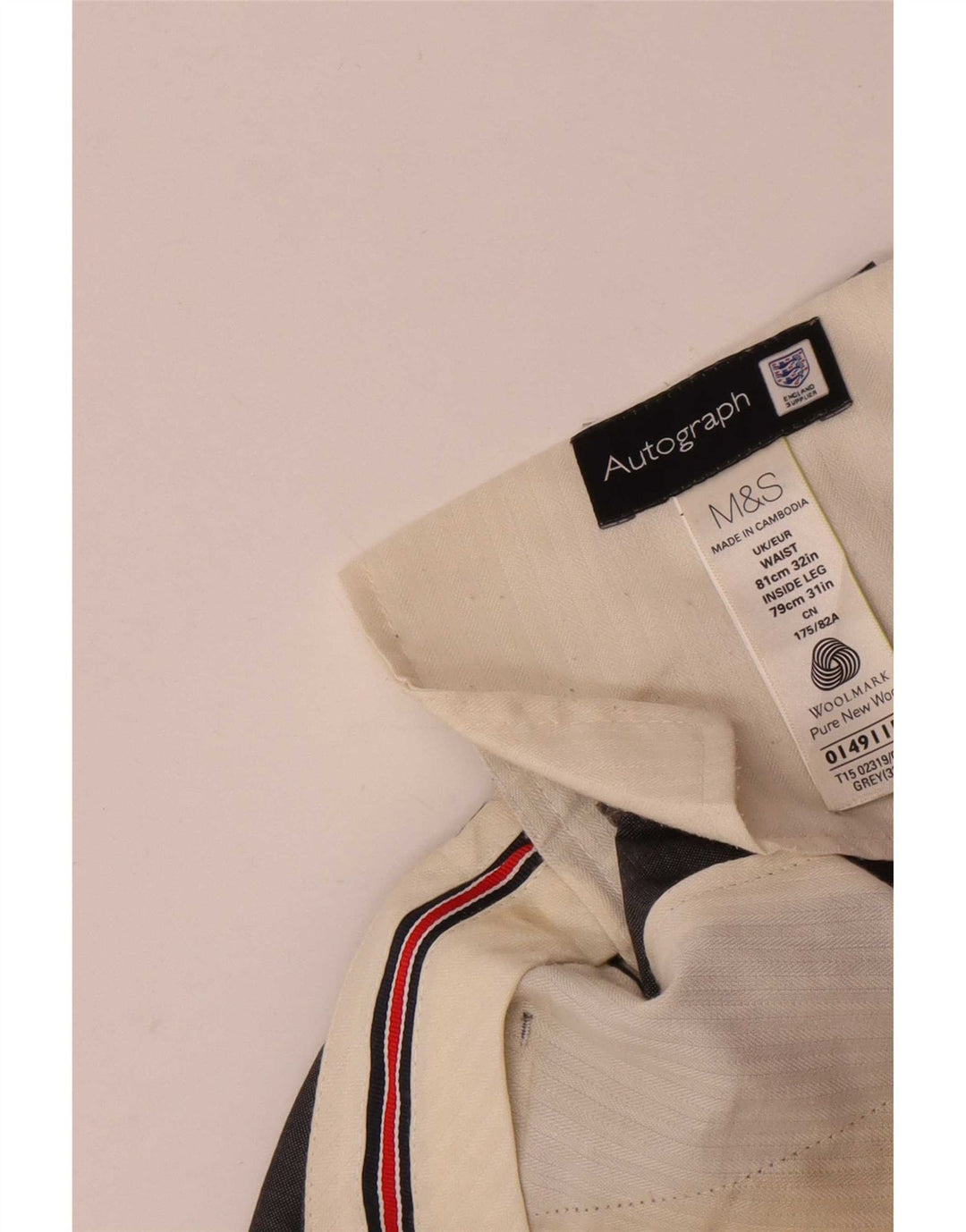 Marks & Spencer Herre Autograph Straight Suit Bukser W32 L31 Grå Uld