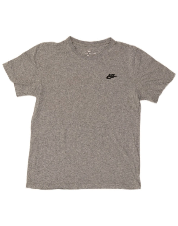 Nike T-shirt top til mænd, lille grå flækket bomuld