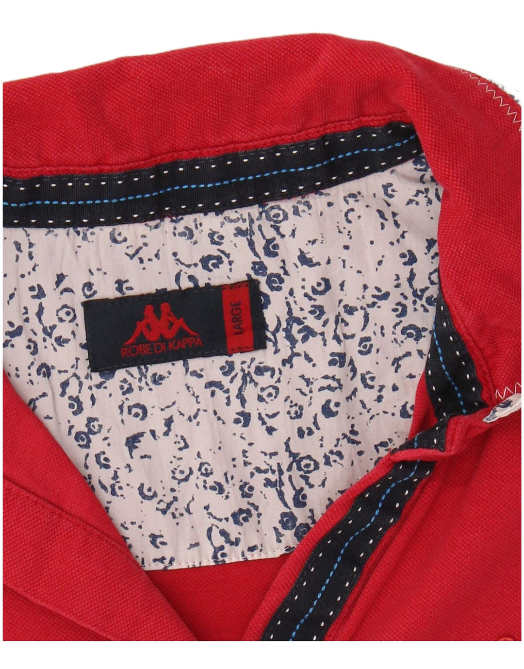 KAPPA Dame Polo Shirt UK 14 Stor Rød Bomuld