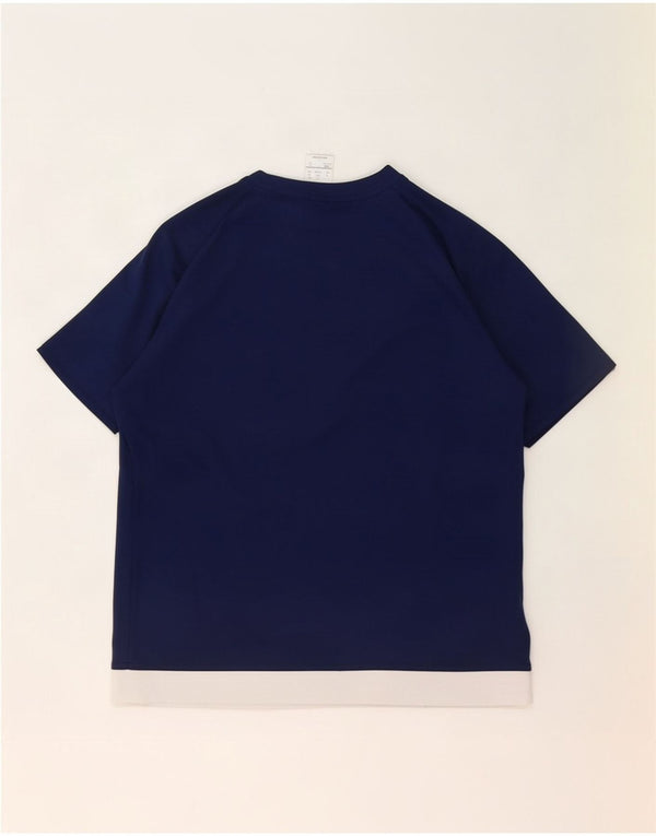Adidas Boys Climalite T-Shirt Top 13-14 år Navy Blue Colourblock