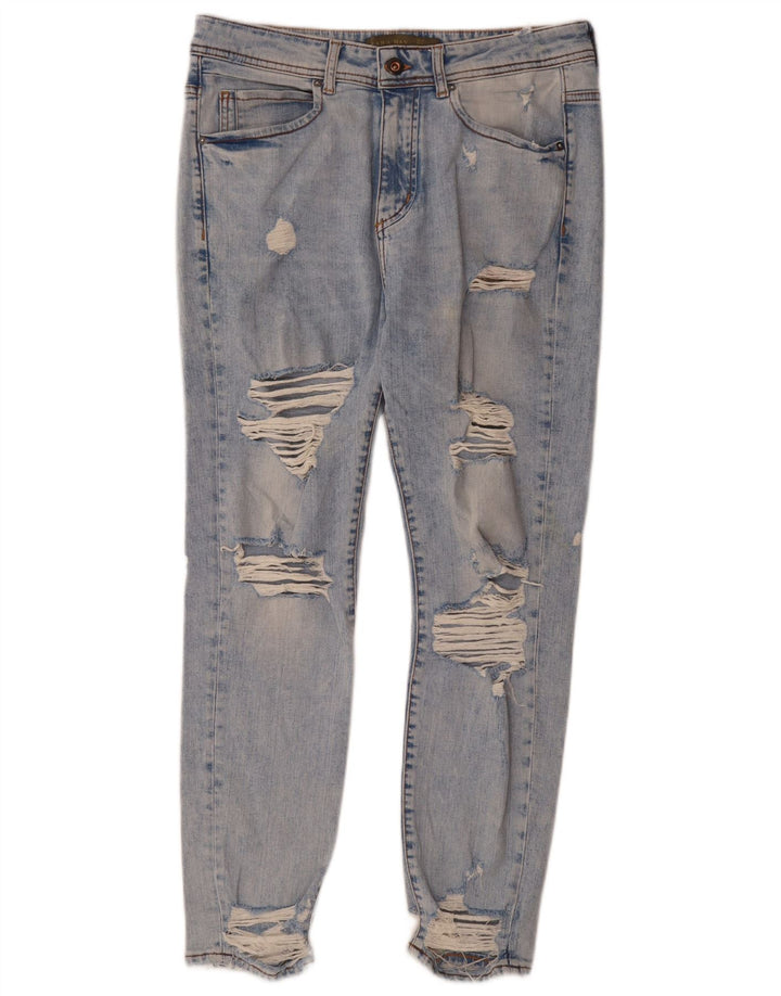 Zara Herre Distressed Slim Jeans EU 40 Medium W31 L26 Blå Bomuld
